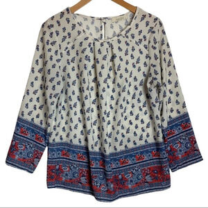 Luisa Made  In Italy Floral Paisley Blouse Size Large